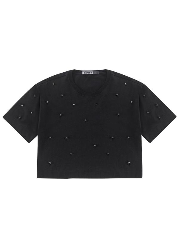 Minty - Blusa Juvenil Feminina com Pérolas Preto 4