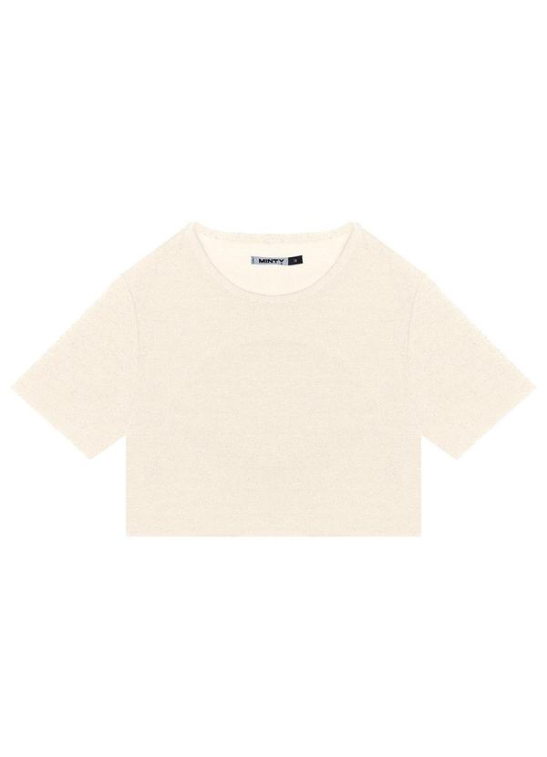 Minty - Blusa Juvenil Feminina em Lurex Bege