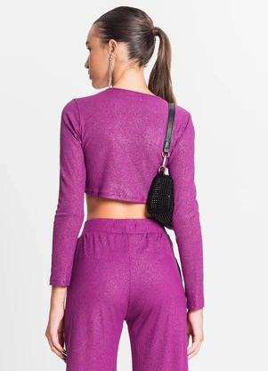 Minty - Blusa Juvenil Feminina em Ribana Canelada Roxo - MINTY