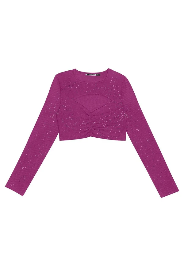 Minty - Blusa Juvenil Feminina em Ribana Canelada Roxo 5