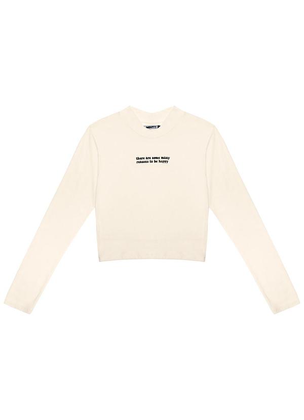 Minty - Blusa Juvenil Feminina Gola Alta Bege