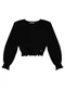 Minty - Blusa Juvenil Feminina Manga Longa Preto - variação: Preto
