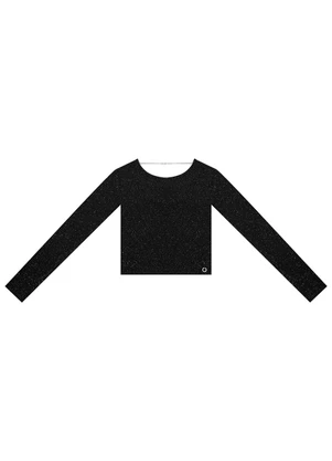 Minty - Blusa Juvenil Feminina Manga Longa Preto - MINTY