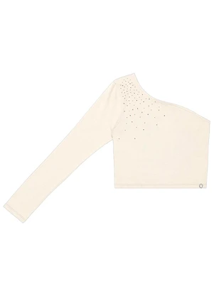 Minty - Blusa Juvenil Feminina um Ombro Só Bege - MINTY