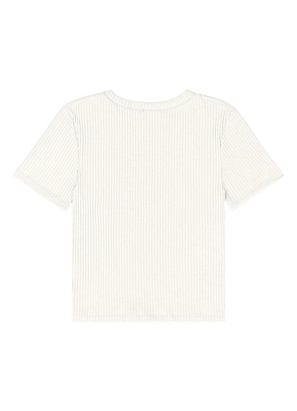Gloss - Blusa Juvenil Manga Curta Ribana Branco 2
