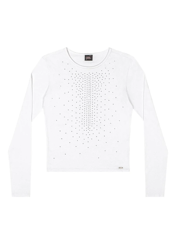 Gloss - Blusa Juvenil Manga Longa em Cotton Branco 3