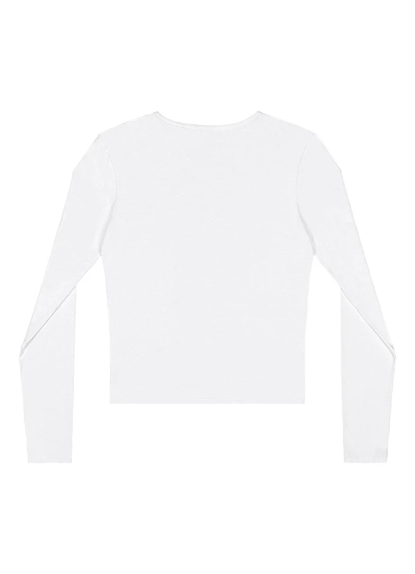 Gloss - Blusa Juvenil Manga Longa em Cotton Branco 4