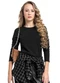 Gloss - Blusa Juvenil Manga Longa em Cotton Preto - variação:  