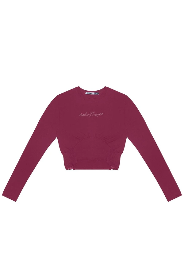 Minty - Blusa Juvenil Manga Longa Vermelho