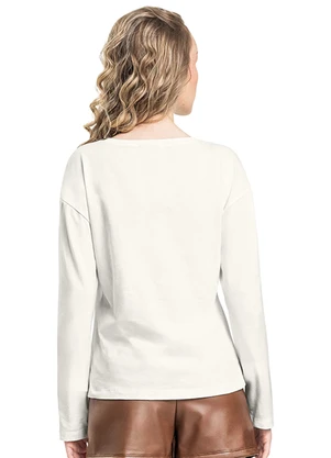 Gloss - Blusa Juvenil Meet Me Manga Longa Branco - GLOSS