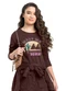 Gloss - Blusa Juvenil Meet Me Manga Longa Marrom - variação:  