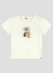 Based. - Blusa Juvenil Meia Malha Estampa com Strass Bege - variação: Bege