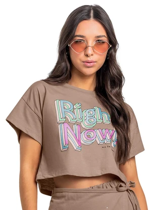 Gloss - Blusa Juvenil Metalizada Marrom - GLOSS