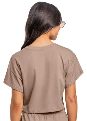 Gloss - Blusa Juvenil Metalizada Marrom - GLOSS