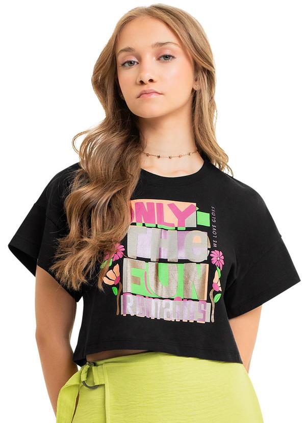 Gloss - Blusa Juvenil para Menina Preto