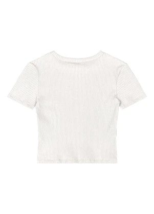 Gloss - Blusa Juvenil Ribana Canelada Bege - GLOSS