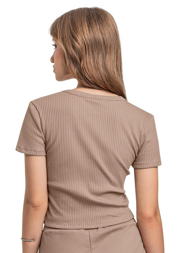 Gloss - Blusa Juvenil Ribana Canelada Marrom 2