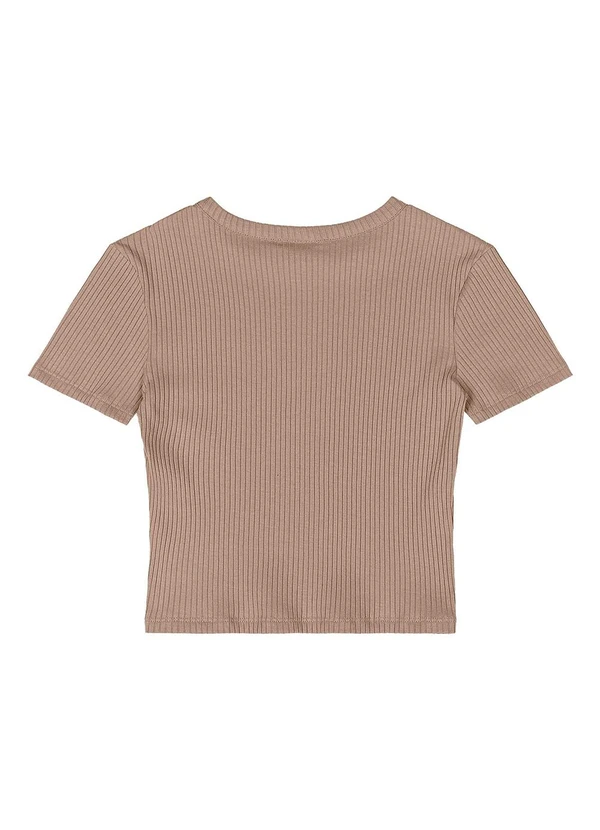 Gloss - Blusa Juvenil Ribana Canelada Marrom 6