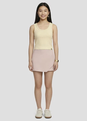 Based. - Blusa Juvenil Ribana Canelada Regata Bege - BASED.