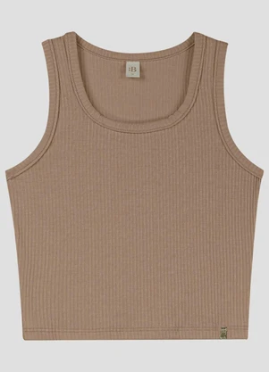 Based. - Blusa Juvenil Ribana Canelada Regata Marrom - BASED.