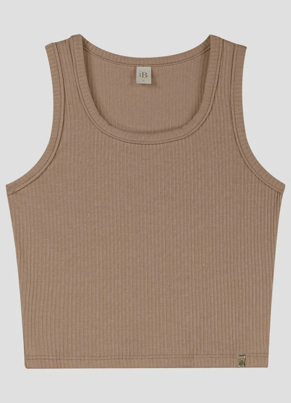 Based. - Blusa Juvenil Ribana Canelada Regata Marrom