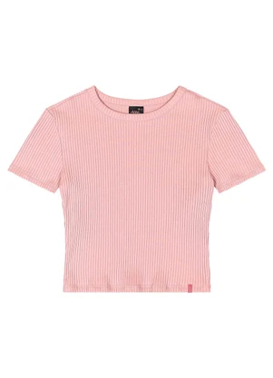 Gloss - Blusa Juvenil Ribana Canelada Rosa - GLOSS