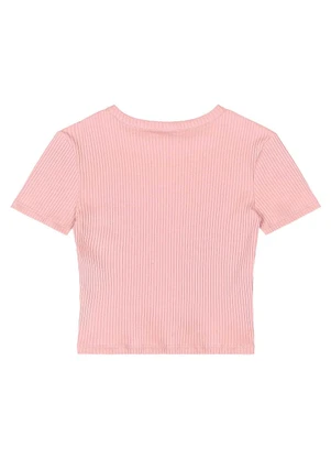 Gloss - Blusa Juvenil Ribana Canelada Rosa - GLOSS