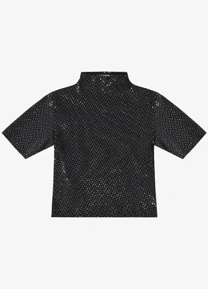 Minty - Blusa Lantejoula Feminina Preto - MINTY