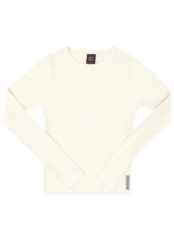 Pulla Bulla - Blusa Malha Canelada Bege