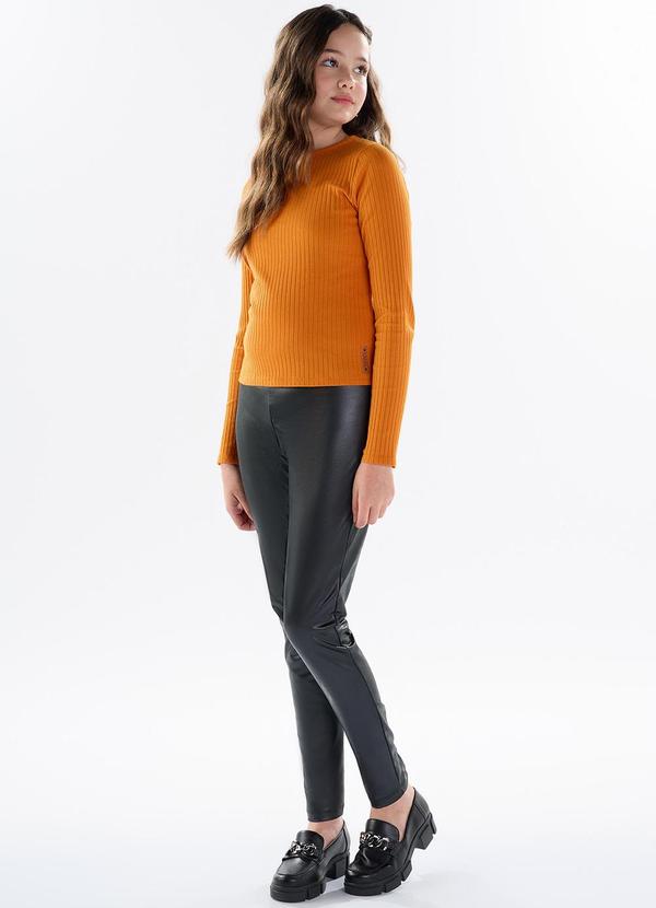 Pulla Bulla - Blusa Malha Canelada Laranja 2