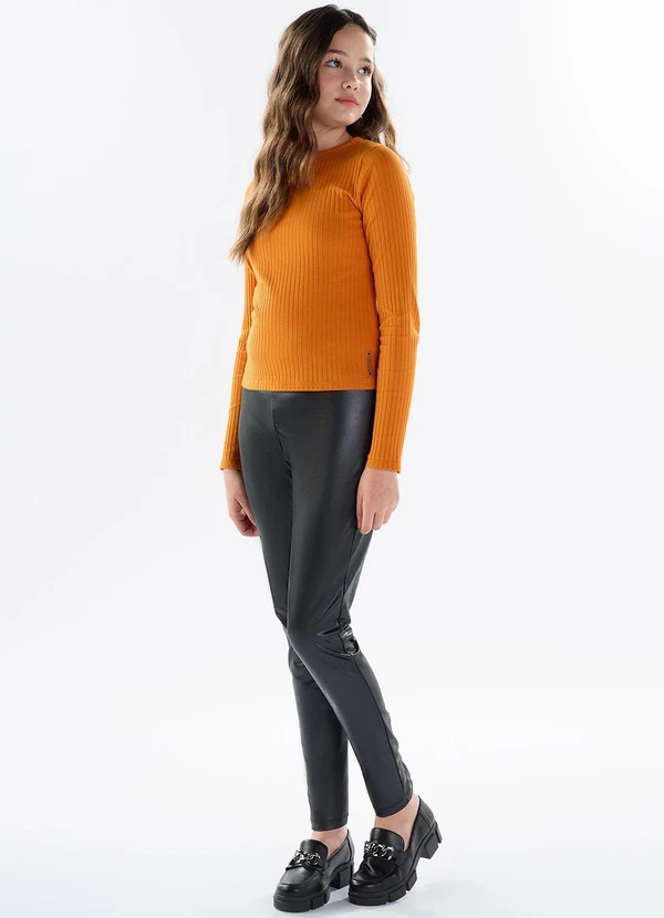 Pulla Bulla - Blusa Malha Canelada Laranja 2