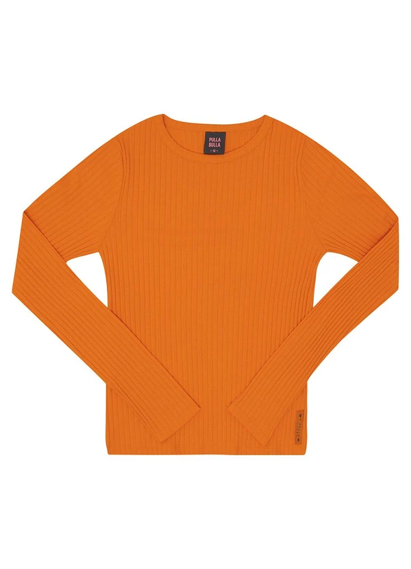 Pulla Bulla - Blusa Malha Canelada Laranja 3