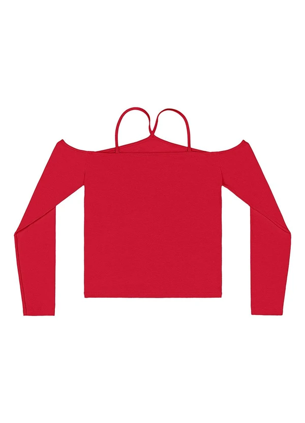 Gloss - Blusa Manga Longa Juvenil em Cotton Vermelho 2