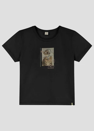Based. - Blusa Meia Malha Estampa com Strass Preto - BASED.
