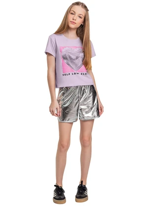 Gloss - Blusa Metalizada Juvenil Roxo - GLOSS