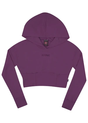 Pulla Bulla - Blusa Moletinho e Ribana com Elastano Roxo - PULLA BULLA