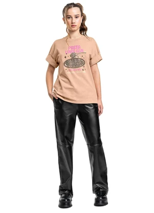 Gloss - Blusa Oversized Juvenil Algodão Marrom - GLOSS