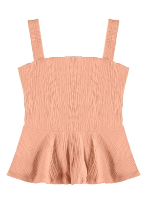 Malwee Kids - Blusa Peplum Texturizada Teen Laranja Claro - MALWEE KIDS