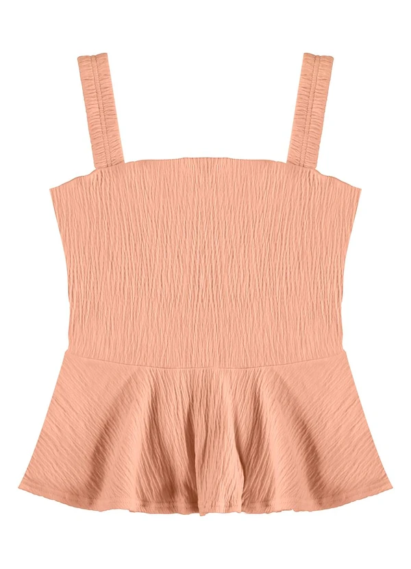 Malwee Kids - Blusa Peplum Texturizada Teen Laranja Claro