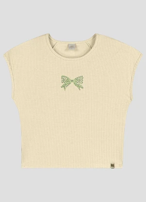 Based. - Blusa Ribana com Aplicação de Strass Bege - BASED.