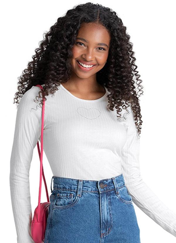 Rezzato - Blusa Strass Coração Feminino Branco 1