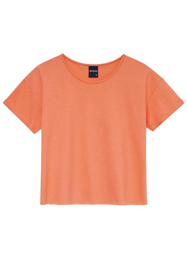 Amora - Blusa Teen Feminina Meia Malha Laranja