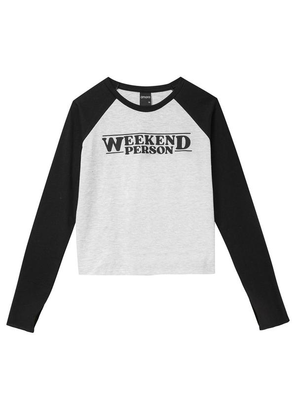Amora - Blusa Teen Menina Meia Malha Preto