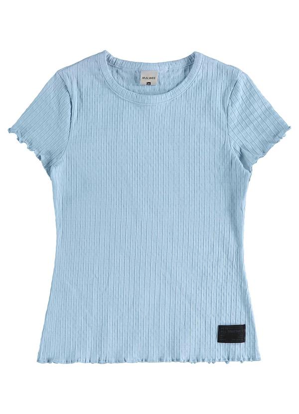 Malwee Kids - Blusa Texturizada com Etiqueta Teen Azul Claro