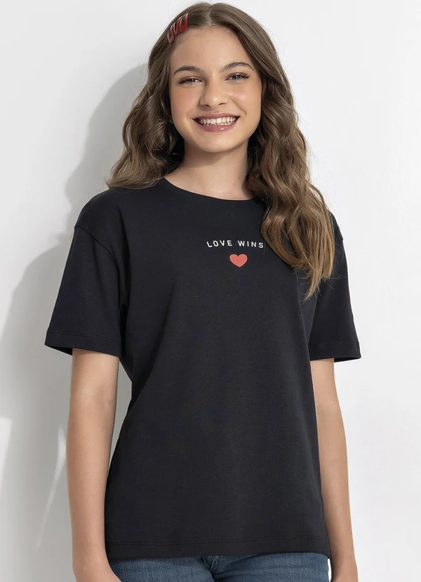 - T-Shirt em Malha Suedine Preto