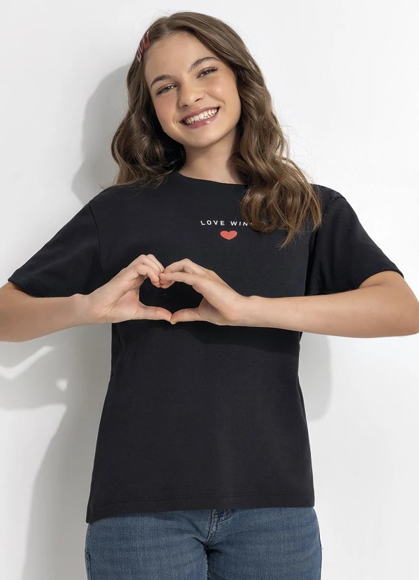 - T-Shirt em Malha Suedine Preto 3