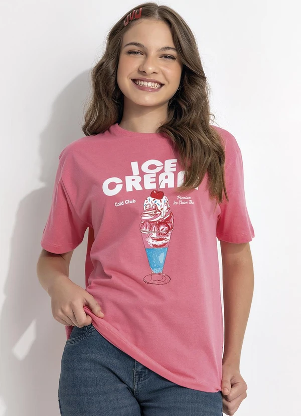 Fakini - T-Shirt Estampada Rosa 1