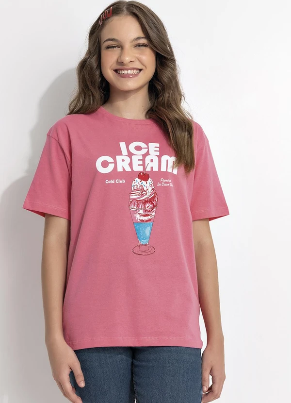 Fakini - T-Shirt Estampada Rosa 3