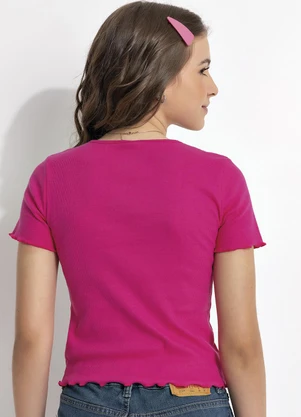 Fakini - Blusa Canelada Rosa - FAKINI
