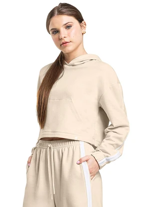 Gloss - Blusão Juvenil Feminino em Moletom Bege - GLOSS